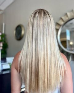 Blonde hair highlights
